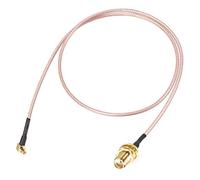 sourcing map MMCX Male Right Angle To SMA Female Bulkhead,Pigtail Antenna Coaxial RG178 Low Loss Cable,RF Coaxial Connector,20inch