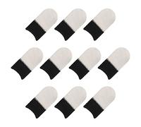 sourcing map Mobile Gaming Finger Sleeves, Controller Finger Thumb Sleeve Gloves White Black, Anti-Sweat Breathable, for Mobile Phone Game, Pack of 10
