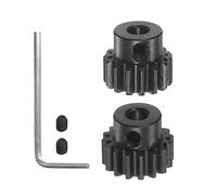 sourcing map Mod 1 M1 Pinion Motor Gear Set 2pcs 15T 16T Fit 5mm RC Motor Shaft M1 Pitch Gears for RC Car, with Hex Key