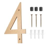 sourcing map Modern House Numbers for Outside, 10 Inch Floating Metal Large Address Numbers with Nail Kit for Apartment Office Hotel Room Signs(Gold, Number 4)