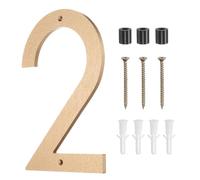 sourcing map Modern House Numbers for Outside, 10 Inch Floating Metal Large Address Numbers with Nail Kit for Apartment Office Hotel Room Signs(Gold, Number 2)