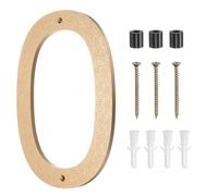 sourcing map Modern House Numbers for Outside, 10 Inch Floating Metal Large Address Numbers with Nail Kit for Apartment Office Hotel Room Signs(Gold, Number 0)