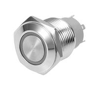 sourcing map Momentary Push Button Switch 16mm Mounting Dia 5A 1NO with 3V White LED Light