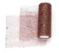 sourcing map Moon & Star Tulle Rolls Fabric, 6" x 10 Yard Nylon Tulle Ribbon Mesh Shiny Tulle Fabric for DIY Tutu Skirt Shower Decor Wedding Crafts Birthday Party, Wine Red