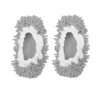 sourcing map Mop Slippers Washable Microfiber Floor Cleaning Shoes Cover Chenille Duster Foot Socks Tools for House Clean, Grey 2 Pack