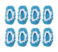 sourcing map Mop Slippers Washable Microfiber Floor Cleaning Shoes Cover Chenille Duster Foot Socks Tools for House Clean, Blue 8 Pack