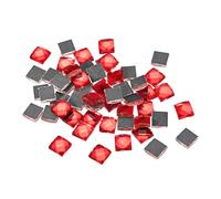sourcing map Mosaic Tiles 55 Pieces, 13 Faces Glitter Crystal 1 x 1cm for Crafts Bulk, Mosaic Art Kits Stained Glass Pieces for Handmade Jewelry Art DIY Material (Red)