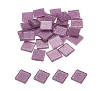 sourcing map Mosaic Tiles, Glass Tiles, Shine Crystal Mosaic Glass Pieces Bulk Square Glitter Crystal Mosaic Tiles 2 x 2cm for Home Decoration, DIY Crafts, Pack of 25(100g, Lilac)