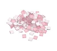 sourcing map Mosaic Tiles, Micro Glass Tiny Mini Mosaic Tile DIY Hobbies Handmade Crystal Free Stone Craft Material Creativity (Pink Pack of 110)