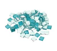 sourcing map Mosaic Tiles, Micro Glass Tiny Mini Mosaic Tile DIY Hobbies Handmade Crystal Free Stone Craft Material Creativity (Teal Pack of 110)