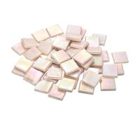 sourcing map Mosaic Tiles, Micro Glass Tiny Mini Mosaic Tile DIY Hobbies Handmade Crystal Free Stone Craft Material Creativity (Light Cream Color Pack of 200g)
