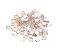 sourcing map Mosaic Tiles, Micro Glass Tiny Mini Mosaic Tile DIY Hobbies Handmade Crystal Free Stone Craft Material Creativity (Light Pink Pack of 110)