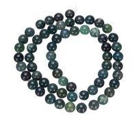 sourcing map Moss Agate Beads 6mm Natural Gemstone Beads, Smooth Round Loose Beads for Bracelet Jewelry Making DIY (1 Strand - 63pcs)