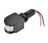sourcing map Motion Sensor 24V Infrared PIR Detector Switch Wall Mount for Floor Light Black