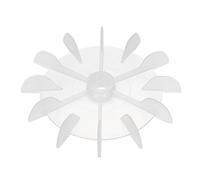 sourcing map Motor Fan Blade 100mmx12mm Round Shape Bore White Engineering Plastic with 12 Vanes