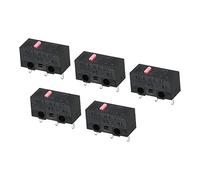 sourcing map Mouse Micro Switch 0.70N 1000w Time 3 Pins Pink Toggle Shaft Black Shell Micro Switches Repair Replacement for Gaming Mouse 5 Pcs