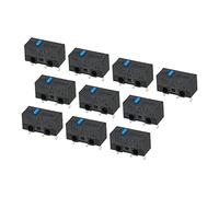 sourcing map Mouse Micro Switch 0.78N 1000w Time 3 Pins Blue Toggle Shaft Black Shell Micro Switches Repair Replacement for Gaming Mouse 10 Pcs