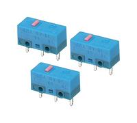 sourcing map Mouse Micro Switch 0.78N 8000W Time 3 Pins Pink Toggle Shaft Blue Shell Micro Switches Repair Replacement for Gaming Mouse 3 Pcs