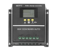 sourcing map MPPT Solar Charge Controller, 80A Solar Panel Charger 12V 24V 36V 48V Auto, Intelligent Regulator with LCD Display Dual USB for Lead-Acid/Lithium