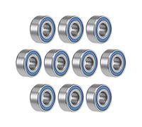 sourcing map MR104-2RS Deep Groove Ball Bearings 4mm Inner Dia 10mm OD 4mm Bore Double Sealed Chrome Steel Blue Seal Z2 10pcs