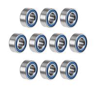 sourcing map MR105-2RS Deep Groove Ball Bearings 5mm Inner Dia 10mm OD 4mm Bore Double Sealed Chrome Steel Blue Seal Z2 10pcs