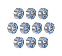 sourcing map MR105-2RS Deep Groove Ball Bearings 5mm x 10mm x 4mm Double Sealed Chrome Steel Blue Cover P6(ABEC3) 10pcs