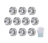 sourcing map MR63ZZ Deep-Groove Ball Bearings for Rollers, 3mm x 6mm x 2.5mm Seal Bearings with Fiber Gloves, Double Metal Sealed Bearing Steel Skateboard Bearings 10Pcs