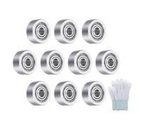 sourcing map MR72ZZ Deep-Groove Ball Bearings for Rollers, 2mm x 7mm x 3mm Seal Bearings with Fiber Gloves, Double Metal Sealed Bearing Steel Skateboard Bearings 10Pcs