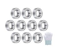 sourcing map MR95ZZ Deep-Groove Ball Bearings for Rollers, 5mm x 9mm x 3mm Seal Bearings with Fiber Gloves, Double Metal Sealed Bearing Steel Skateboard Bearings 10Pcs