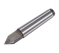 sourcing map MT2 Tungsten Steel Half Notched Lathe Dead Center Morse Taper 2MT 60 Degree Lathe Drill Tool for Woodworking Woodturning