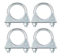 sourcing map Muffler U-Bolt Clamps for 40mm(1-9/16") Diameter Exhaust Tail Pipe, 4pcs Exhaust U Clamp Saddle Type U-Bolt Clamps
