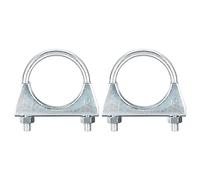 sourcing map Muffler U-Bolt Clamps for 52mm(2-1/16") Diameter Exhaust Tail Pipe, 2pcs Exhaust U Clamp Saddle Type U-Bolt Clamps