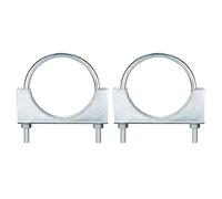 sourcing map Muffler U-Bolt Clamps for 95mm(3-3/4") Diameter Exhaust Tail Pipe, 2pcs Exhaust U Clamp Saddle Type U-Bolt Clamps