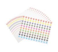 sourcing map Multicolor Paw Print Stickers 1800Pcs 0.35inch Self-Adhesive Colorful Dog Paw Bear Labels Fit Laptop Reward Walls Sticker