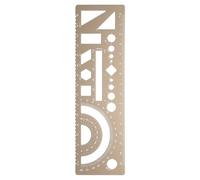 sourcing map Multifunctional Geometric Rulers 15cm Metric and SAE Aluminum Straight Edge Protractor Angle Math Measuring Ruler Geometric Drawings Templates for Drawing Drafting, Gold