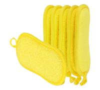 sourcing map Multipurpose Kitchen Dish Sponge Scrubber, 5 Pcs Non Scratch Microfiber Sponges Scouring Pads Sponges Scrub for Washing Dishes Cleaning Kitchen, Yellow