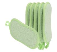 sourcing map Multipurpose Kitchen Dish Sponge Scrubber, 5 Pcs Non Scratch Microfiber Sponges Scouring Pads Sponges Scrub for Washing Dishes Cleaning Kitchen, Green