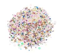 sourcing map Nail Art Crushed Stone, 60g 0.8-4mm Tiny Micro Irregular Nail Gems and Bubble Beads with Sequins and Pearls, Mini Nail Rhinestones for Phone Case Manicure Crafts Decor, Candy Color