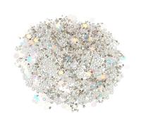 sourcing map Nail Art Crushed Stone, 60g 0.8-4mm Tiny Micro Irregular Nail Gems and Bubble Beads with Sequins and Pearls, Mini Nail Rhinestones for Phone Case Manicure Crafts Decor, Clear