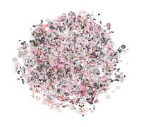 sourcing map Nail Art Crushed Stone, 60g 0.8-4mm Tiny Micro Irregular Nail Gems and Bubble Beads with Sequins and Pearls, Mini Nail Rhinestones for Phone Case Manicure Crafts Decor, Gray Pink