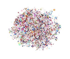 sourcing map Nail Art Crushed Stone, 60g 0.8-4mm Tiny Micro Irregular Nail Gems and Bubble Beads with Sequins and Pearls, Mini Nail Rhinestones for Phone Case Manicure Crafts Decor, Multicolor