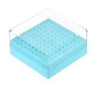 sourcing map Nail Drill Bits Holder, 100 Holes Large Space Drills Cleaning Brush Bit Case Dustproof Storage Display Box with Cover Manicure Tools Organizer Box for Nail Technician, Blue