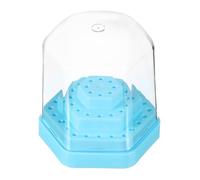 sourcing map Nail Drill Bits Holder, 48 Holes Large Space Drills Cleaning Brush Bit Case Dustproof Storage Display Box with Cover Manicure Tools Organizer Box for Nail Technician, Blue