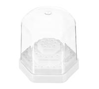 sourcing map Nail Drill Bits Holder, 48 Holes Large Space Drills Cleaning Brush Bit Case Dustproof Storage Display Box with Cover Manicure Tools Organizer Box for Nail Technician, White