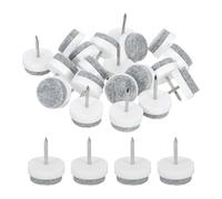 sourcing map Nail-on Furniture Sliders, 50Pcs Nail-on Felt Pads Round Chair Table Feet Pads Chair Leg Floor Protectors for Hardwood Floors (White, 20mm/0.79")
