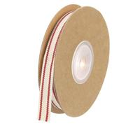 Sourcing Map Natural Cotton Stripes Ribbon, 1cm x 9.1m, Classic Striped, Perfect for DIY Crafts, Home Decor, Weddings, Christmas, Other Celebrations