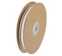 sourcing map Natural Cotton Stripes Ribbon, 5/8 Inch x 10 Yard Cotton Fabric Ribbon Roll, Natural with Black Grosgrain Ribbon for Gift Wrapping, DIY Crafts, Bow Making, Home Decor