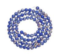 sourcing map Natural Galaxy Sea Sediment Beads 4mm Polished Round Smooth Gemstone Loose Beads for Bracelet Jewelry Making (15" Length, Mixed Deep Blue, About 95pcs)