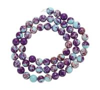 sourcing map Natural Galaxy Sea Sediment Beads 6mm Polished Round Smooth Gemstone Loose Beads for Bracelet Jewelry Making (15" Length, Mixed Purple Blue, About 60pcs)