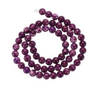 sourcing map Natural Galaxy Sea Sediment Beads 6mm Polished Round Smooth Gemstone Loose Beads for Bracelet Jewelry Making (15" Length, Mixed Purple, About 62pcs)